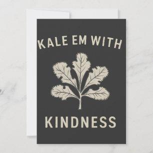 Cartes Pour Fêtes Annuelles Kale Em Avec Kindness Funny Pun Légume Vegan