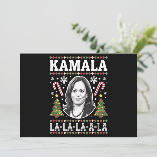 Cartes Pour Fêtes Annuelles Kamala Harris 2024 Comma de Noël La Xmas (Debout devant)