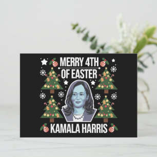 Cartes Pour Fêtes Annuelles Kamala Harris Noël Santa Joyeux 4ème de Pâques