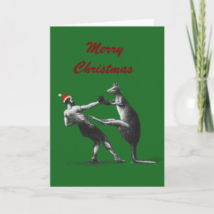 Cartes Pour Fêtes Annuelles kangourou de boxe noël