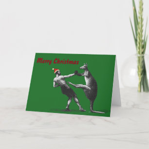 Cartes Pour Fêtes Annuelles Kangourou de Noël de boxe