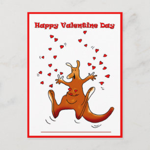 Cartes Pour Fêtes Annuelles Kangourou heureux de Saint Valentin avec les