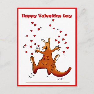 Cartes Pour Fêtes Annuelles Kangourou heureux de Saint Valentin avec les