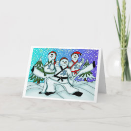 Cartes Pour Fêtes Annuelles Karaté Christmas Snowmen
