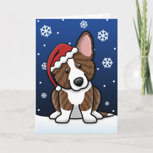 Cartes Pour Fêtes Annuelles Kawaii Brindle Cardigan Welsh Corgi Christmas Card