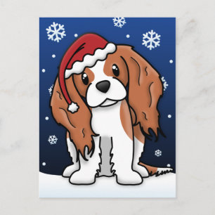 Cartes Pour Fêtes Annuelles Kawaii Cavalier Spaniel Christmas Postcard