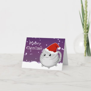 Cartes Pour Fêtes Annuelles Kawaii noël gris tabby chaton chat chaton