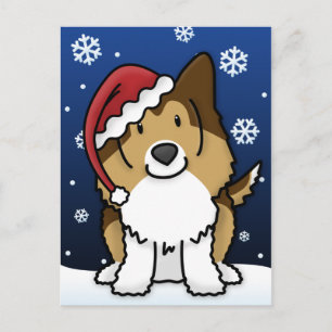 Cartes Pour Fêtes Annuelles Kawaii Shetland Sheepdog Christmas