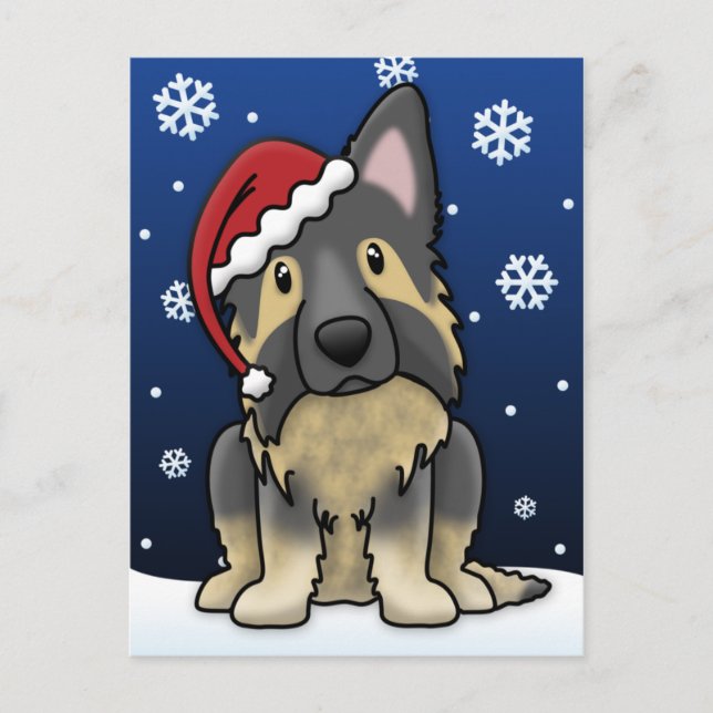 Cartes Pour Fêtes Annuelles Kawaii Shiloh Shepherd Noël (Devant)