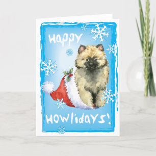 Cartes Pour Fêtes Annuelles Keeshond heureux de Howliday