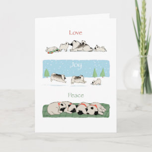 Cartes Pour Fêtes Annuelles Keeshond Love Joy Peace Mignées Keesies Noël