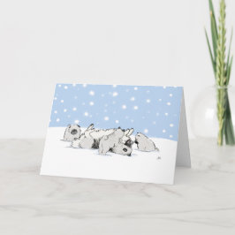 Cartes Pour Fêtes Annuelles Keesies dans la neige | Keeshond Christmas Custom