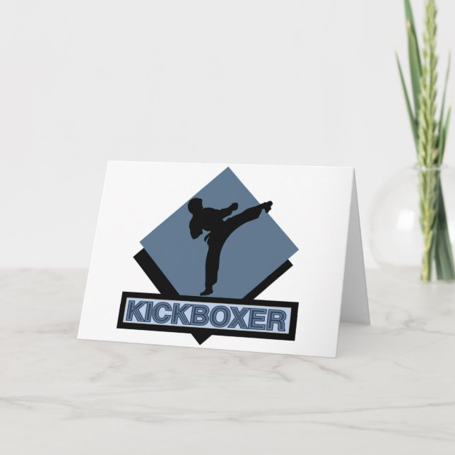Cartes Pour Fêtes Annuelles Kickboxer diamant bleu (Devant)