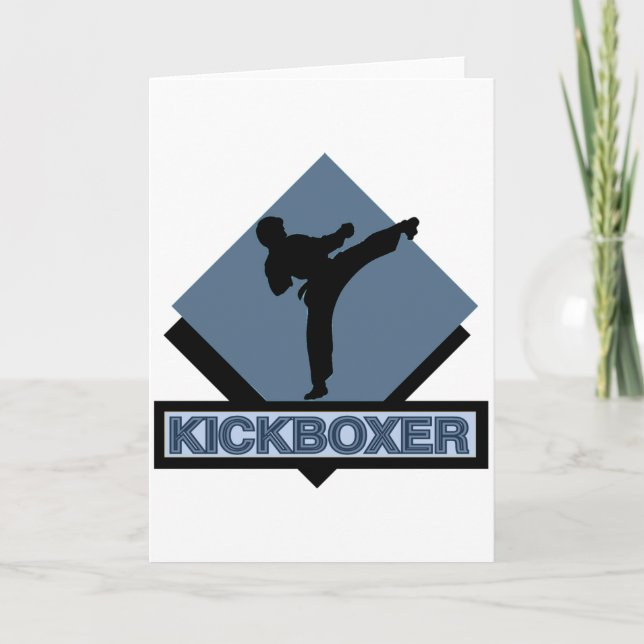 Cartes Pour Fêtes Annuelles Kickboxer diamant bleu (Devant)
