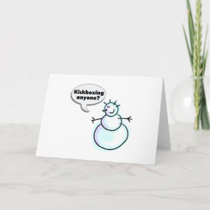 Cartes Pour Fêtes Annuelles Kickboxing n'importe qui (bonhomme de neige sans