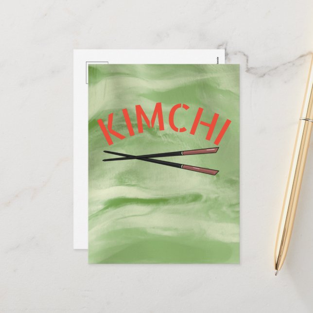 Cartes Pour Fêtes Annuelles kimchi mignon (Devant/Arrière en situation)
