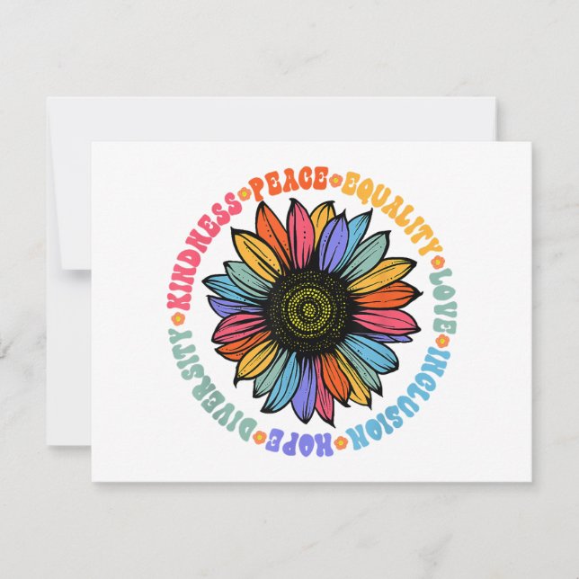 Cartes Pour Fêtes Annuelles Kindness Peace Equality Love Hope Diversity Human (Devant)