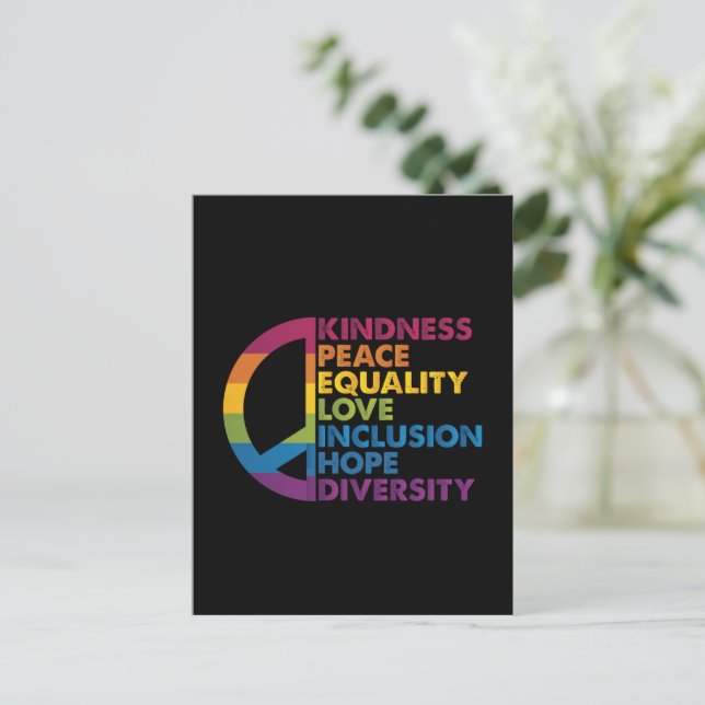 Cartes Pour Fêtes Annuelles Kindness Peace Equality Love Inclusion Hope Divers (Debout devant)