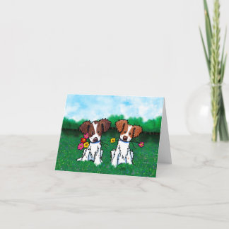 Cartes Pour Fêtes Annuelles KiniArt Brittany Dog Christmas
