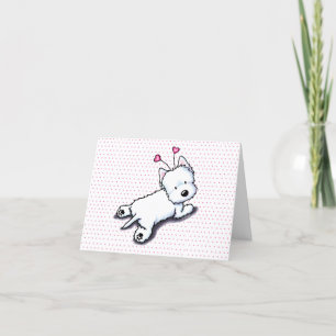 Cartes Pour Fêtes Annuelles KiniArt Cudley Westie Valentine