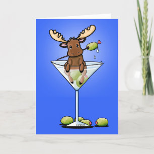 Cartes Pour Fêtes Annuelles KiniArt Moose Martini