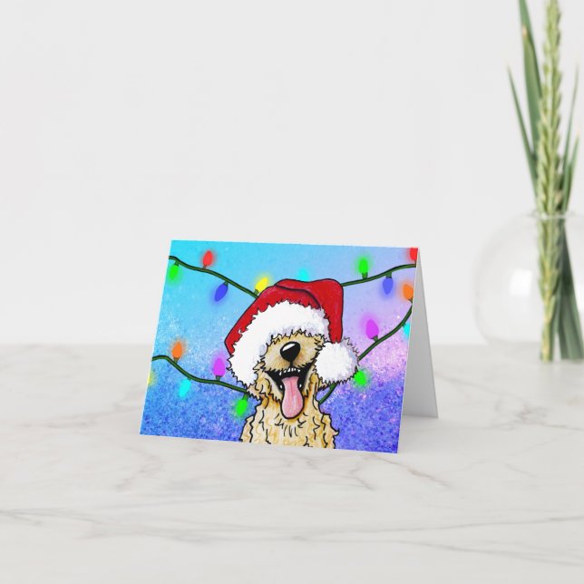 Cartes Pour Fêtes Annuelles KiniArt Noël Goldendoodle (Devant)