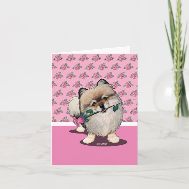 Cartes Pour Fêtes Annuelles KiniArt Pomeranian Walter (Devant)