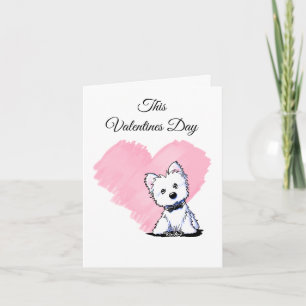 Cartes Pour Fêtes Annuelles KiniArt Valentine Westie Bowtie