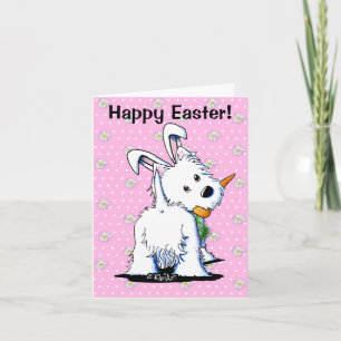 Cartes Pour Fêtes Annuelles KiniArt Westie Pâques Bummy