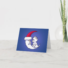 Cartes Pour Fêtes Annuelles KiniArt Westie Père Noël Lune