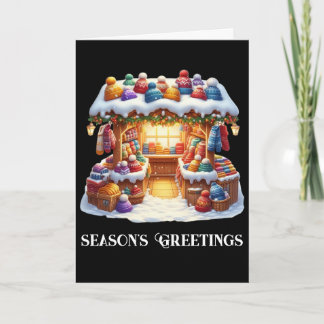 Cartes Pour Fêtes Annuelles Kiosque du marché de Noël Chapeaux et Mitaines d'h