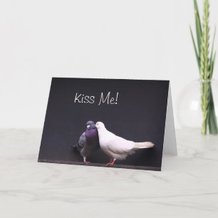 Cartes Pour Fêtes Annuelles Kiss Me Love Pigeons Valentine Card