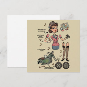 Cartes Pour Fêtes Annuelles Kit d'aventure de poupées en papier de style vinta
