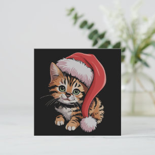 Cartes Pour Fêtes Annuelles Kit de Noël vintage chaton amateur de chat