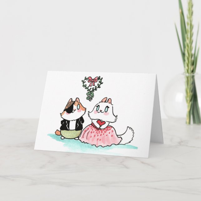 Cartes Pour Fêtes Annuelles Kit et Angora sous le faux-pied (Devant)