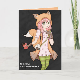 Cartes Pour Fêtes Annuelles Kitsune Cosplayer Valentine