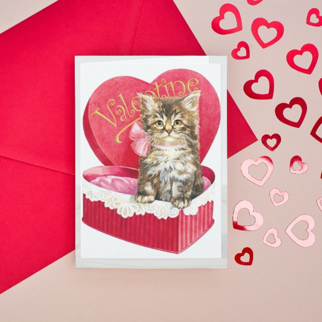 Cartes Pour Fêtes Annuelles Kitten dans Candy Box (Créateur téléchargé)