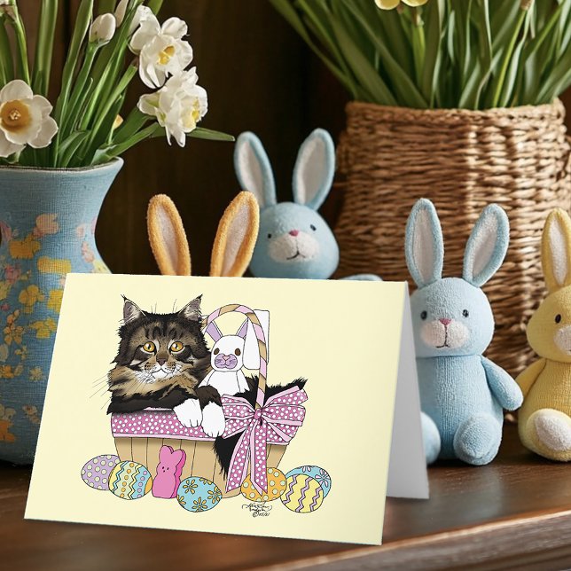 Cartes Pour Fêtes Annuelles Kitten de Pâques (Créateur téléchargé)