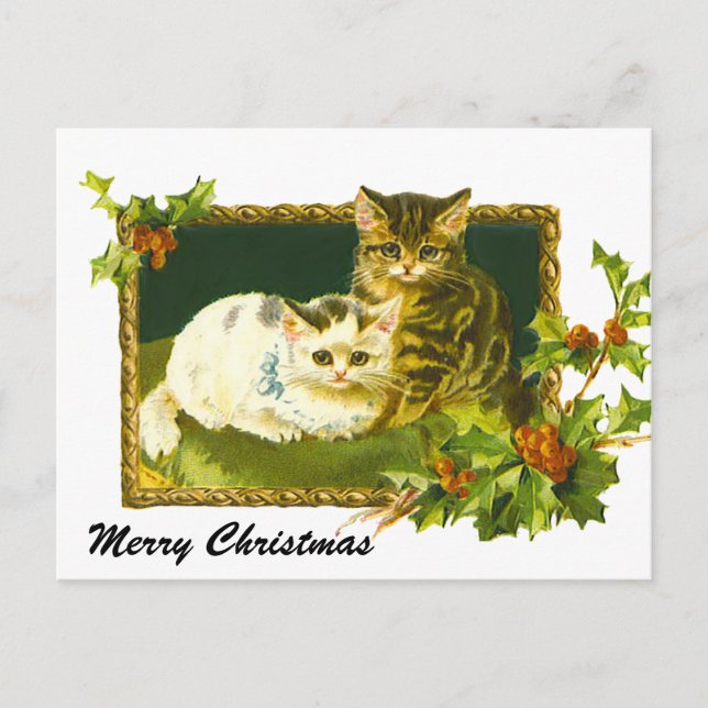 Cartes Pour Fêtes Annuelles Kittens de Noël (Devant)