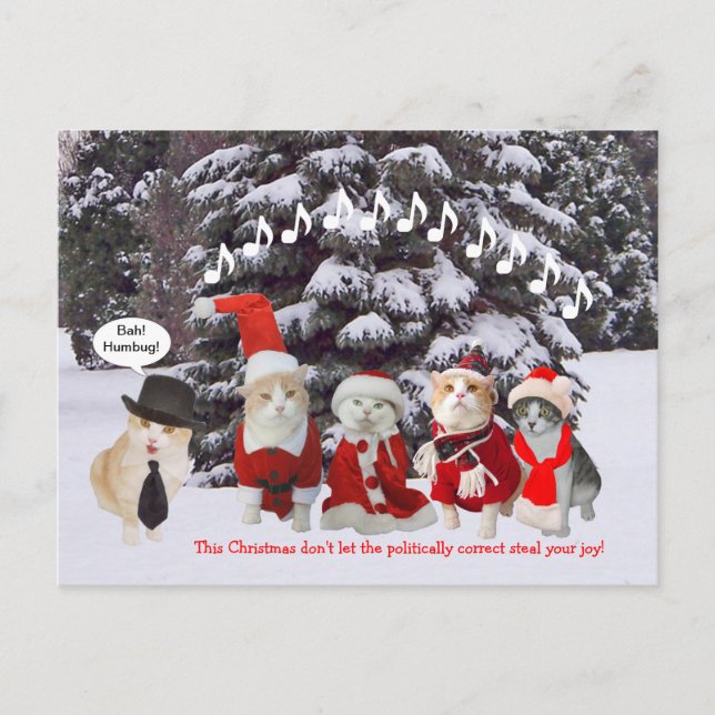 Cartes Pour Fêtes Annuelles Kitties chantent des chants de Noël (Devant)