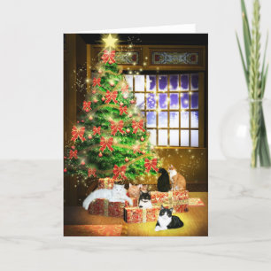 Cartes Pour Fêtes Annuelles Kitty cat Noël