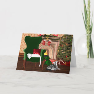 Cartes Pour Fêtes Annuelles Kitty Chat Noël