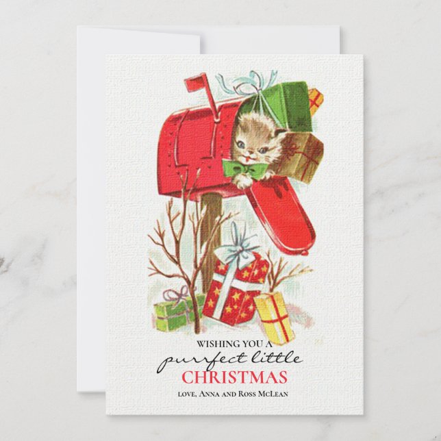 Cartes Pour Fêtes Annuelles Kitty dans la boîte aux lettres (Devant)