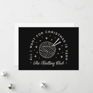 Cartes Pour Fêtes Annuelles Knit club tricot vacances drôle fil
