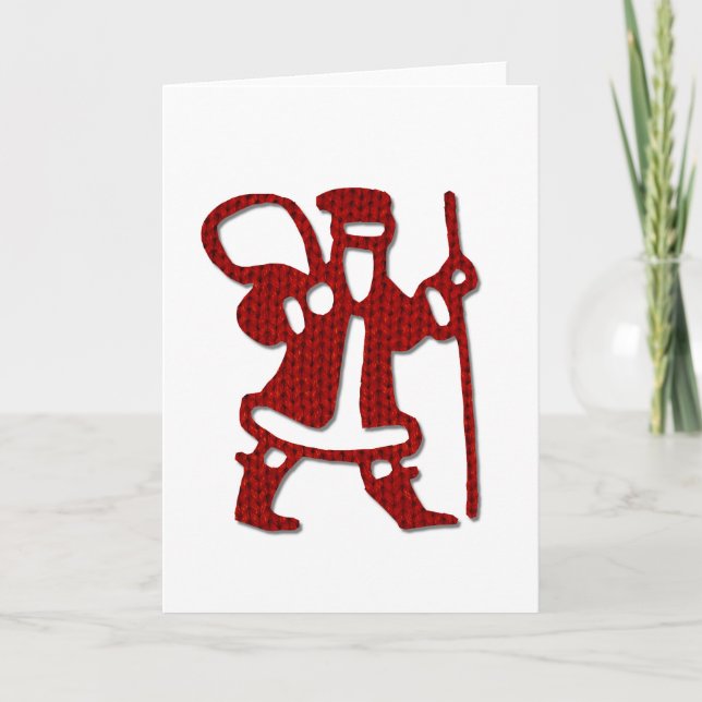 Cartes Pour Fêtes Annuelles Knit Père Noël (Devant)