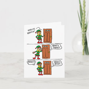 Cartes Pour Fêtes Annuelles Knock Elf Christmas Mary Joyeux Noël