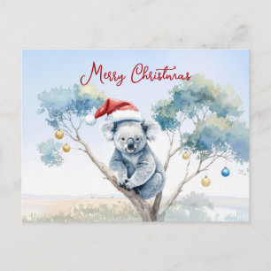 Cartes Pour Fêtes Annuelles Koala assis dans un eucalyptus Joyeux Noël