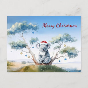 Cartes Pour Fêtes Annuelles Koala assise dans un gommier Joyeux Noël