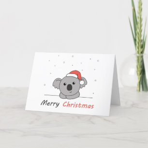 Cartes Pour Fêtes Annuelles Koala Christmas Snow Winter Animals Koalas Coffee 