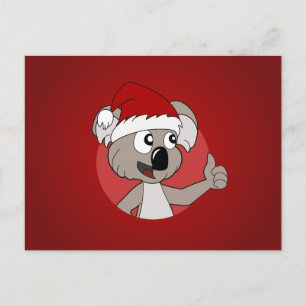 Cartes Pour Fêtes Annuelles koala de Noël dessin animé